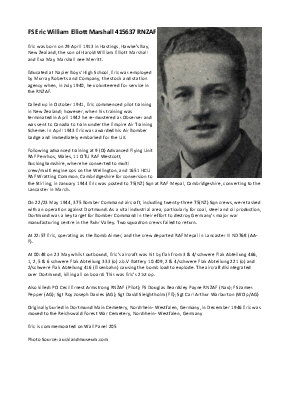 A preview of a PDF biography for Marshall, Eric William Elliott